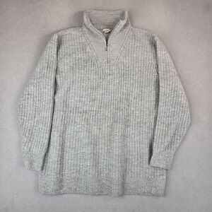 L.L.Bean Sweater Mens XL Cozy Cloud Sailcloth Wool Blend 515156 Rib Knit Gray